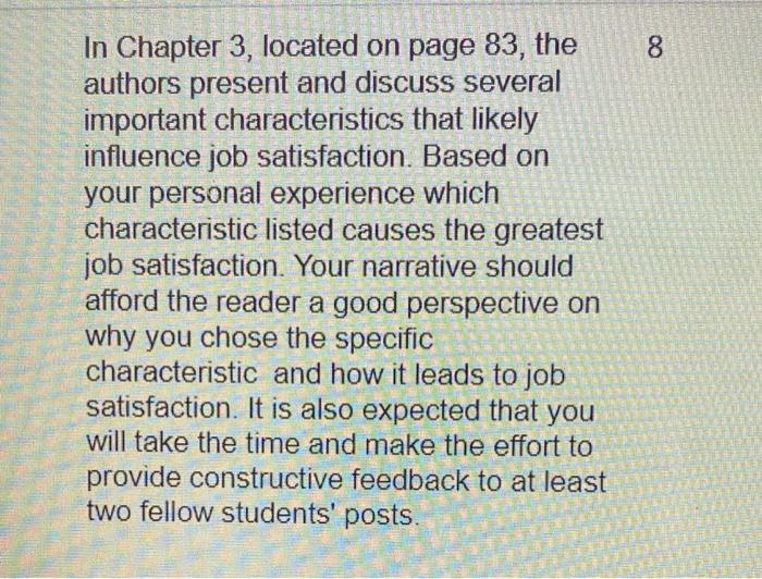 Solved In Chapter 3, located on page 83, the authors present | Chegg.com