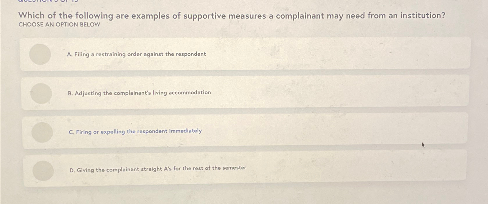 Solved Which of the following are examples of supportive | Chegg.com