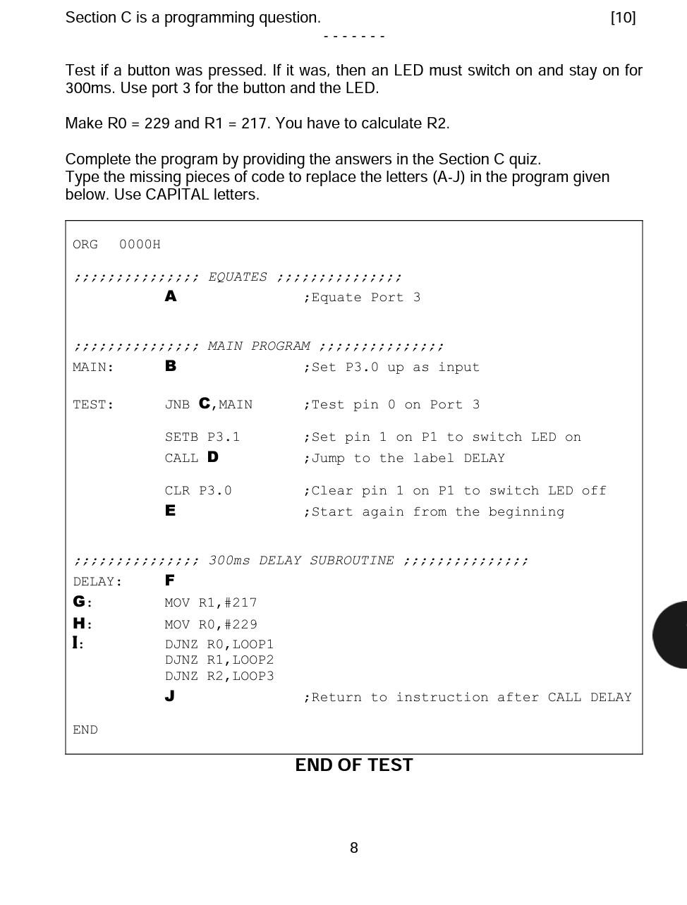 Solved Section C is a programming question. [10] Test if a | Chegg.com