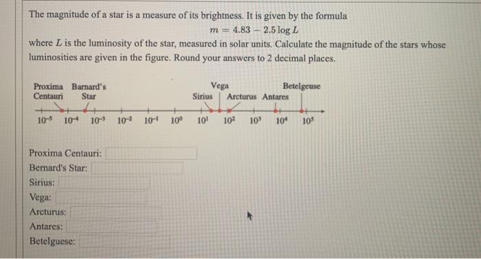 Solved The magnitude of a star is a measure of its | Chegg.com