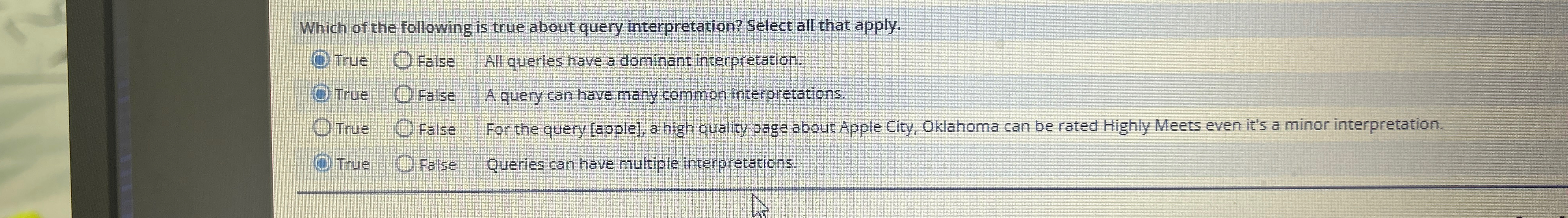 Solved Which of the following is true about query | Chegg.com