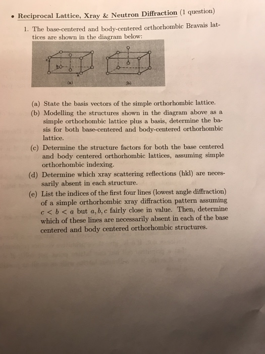 The basecentered and bodycentered orthorhombic
