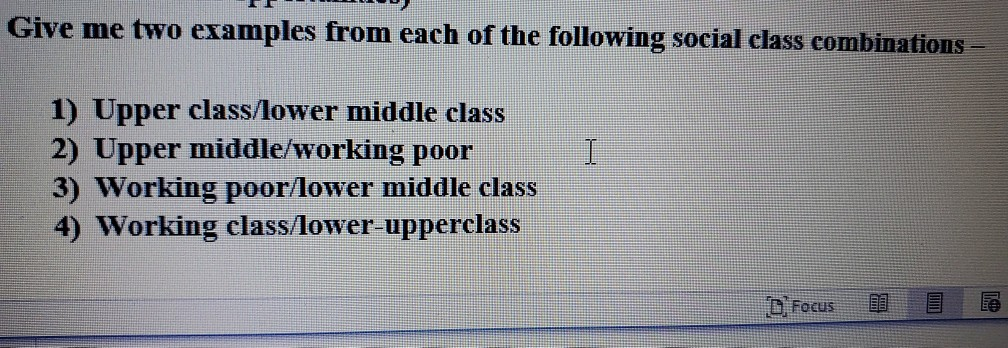 Solved List Social Characteristics That Are Different Among Chegg Com