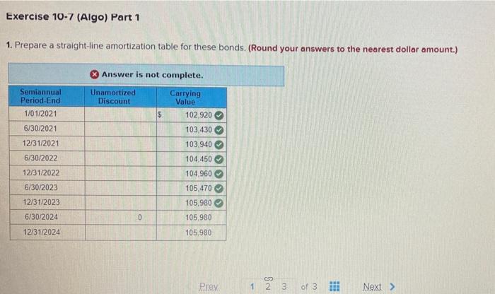 Solved Required Information Exercise 10-7 (Algo) | Chegg.com