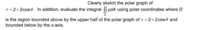 Solved Clearly sketch the polar graph of r=2+2cosθ. In | Chegg.com