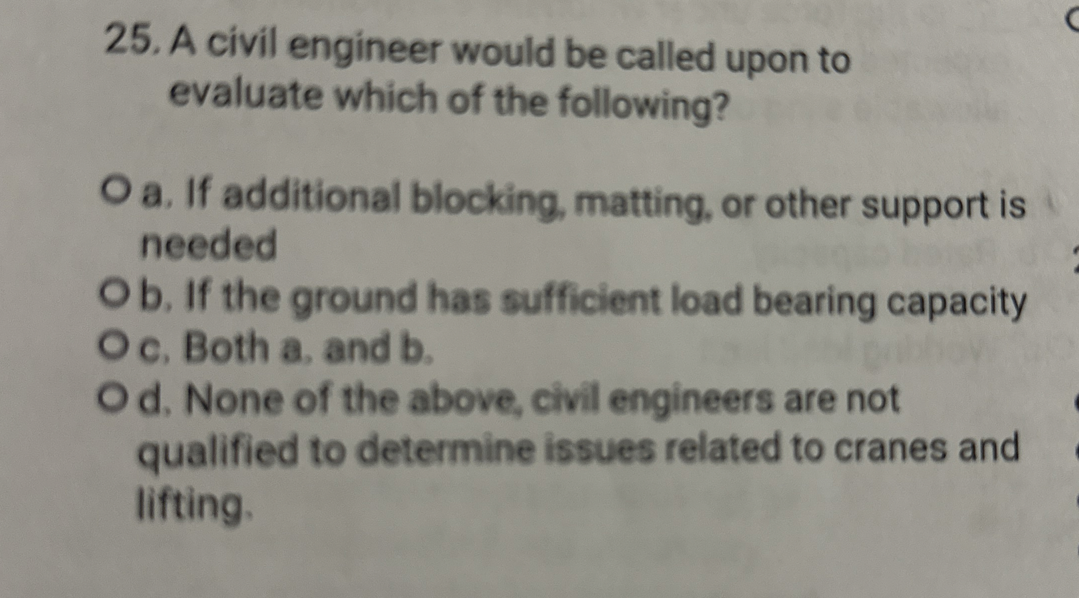 Solved A civil engineer would be called upon to evaluate | Chegg.com