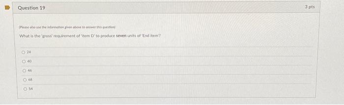 Solved Use the following product structure tree to answer | Chegg.com