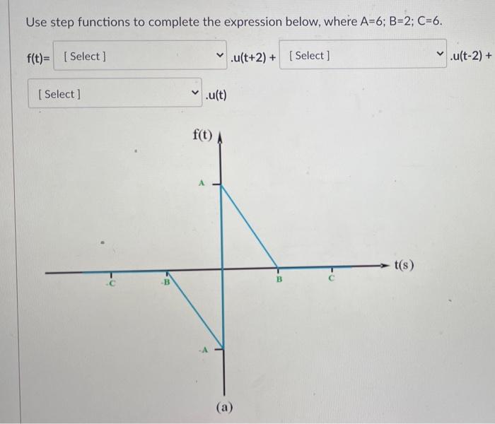 Solved Use step functions to complete the expression below, | Chegg.com