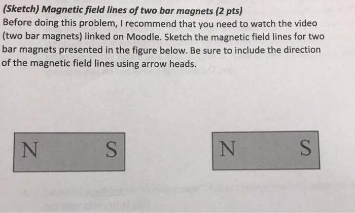 Solved (Sketch) Magnetic field lines of two bar magnets (2 | Chegg.com