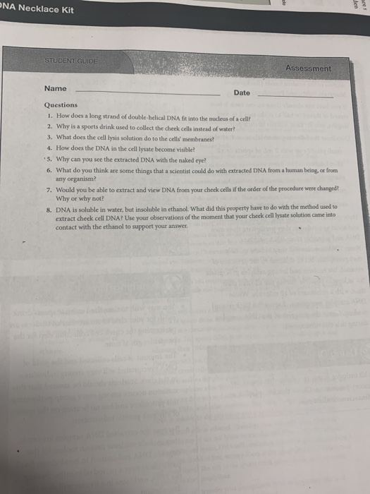 Solved NA Necklace Kit STUDENT GUIDE Assessment Name Date