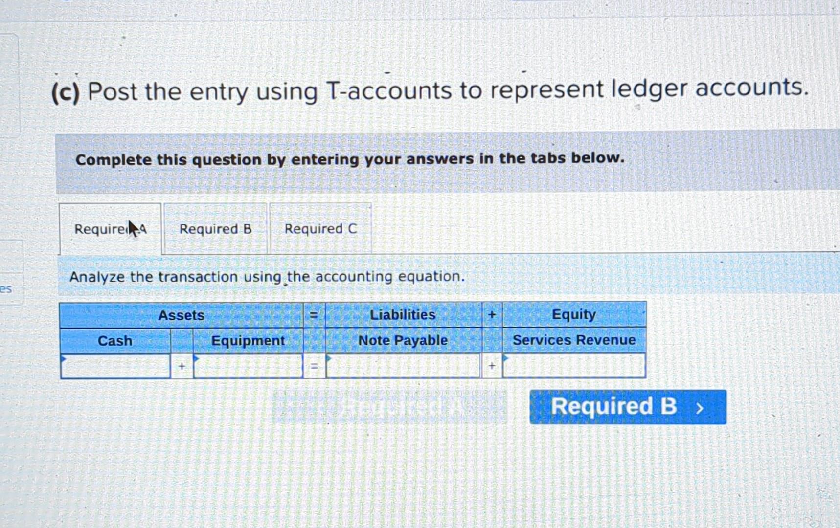 Solved c) Post the entry using T-accounts to represent | Chegg.com