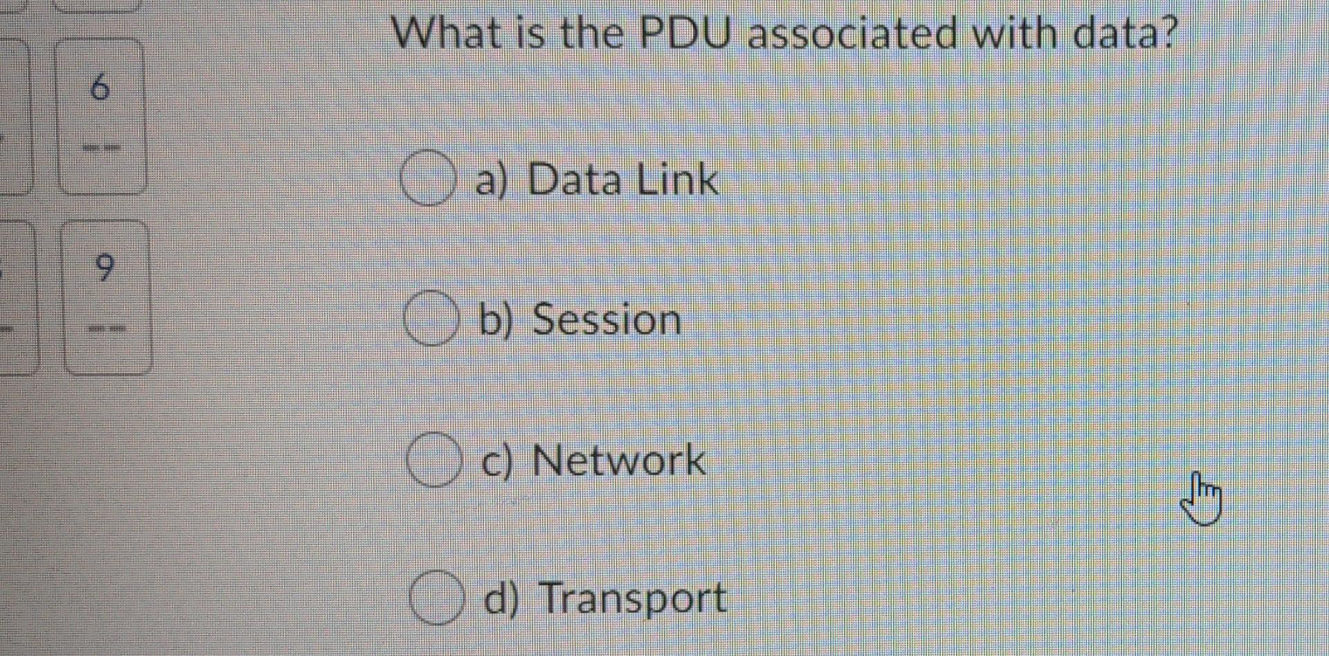 Solved What is the PDU associated with data? 6 a) Data Link | Chegg.com