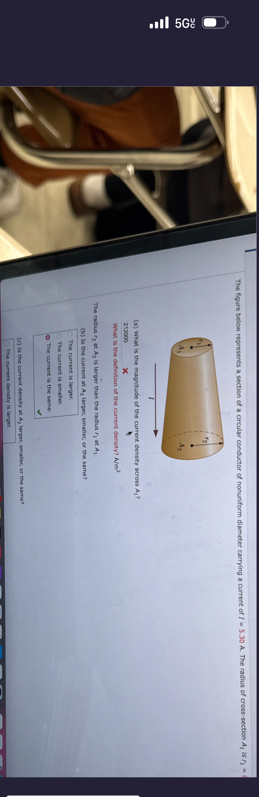 Solved The figure below represents a section of a circular | Chegg.com