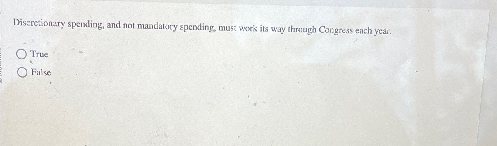 Solved Discretionary Spending, And Not Mandatory Spending, | Chegg.com