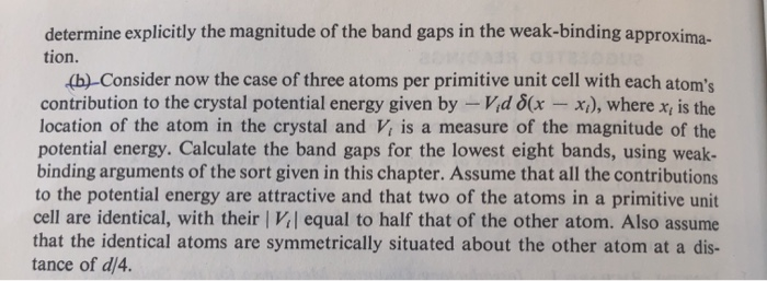 20.2 Band Structure for a One-Dimensional Crystal | Chegg.com