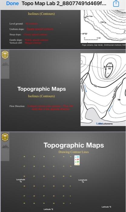 Done Topo Map Lab 2_88077491d469f... Isolines | Chegg.com