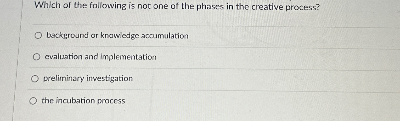 Solved Which of the following is not one of the phases in | Chegg.com