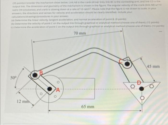 Solved Consider the mechanism show below. Link AB is the | Chegg.com