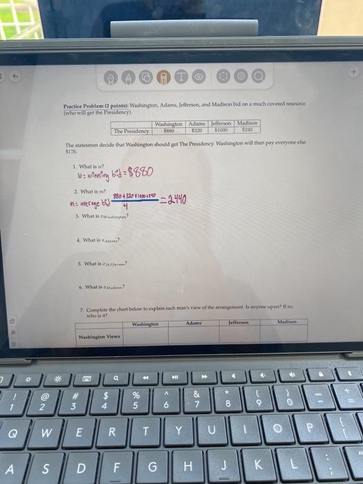 Solved Practice Problem 12 points Washington, Adam, | Chegg.com