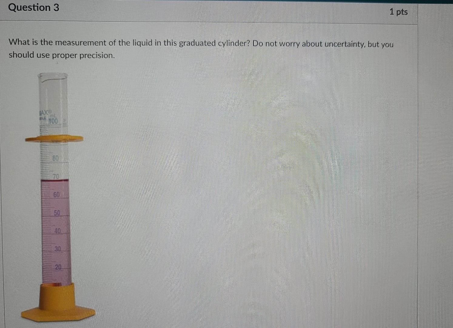 Solved Question 3 1 pts What is the measurement of the | Chegg.com