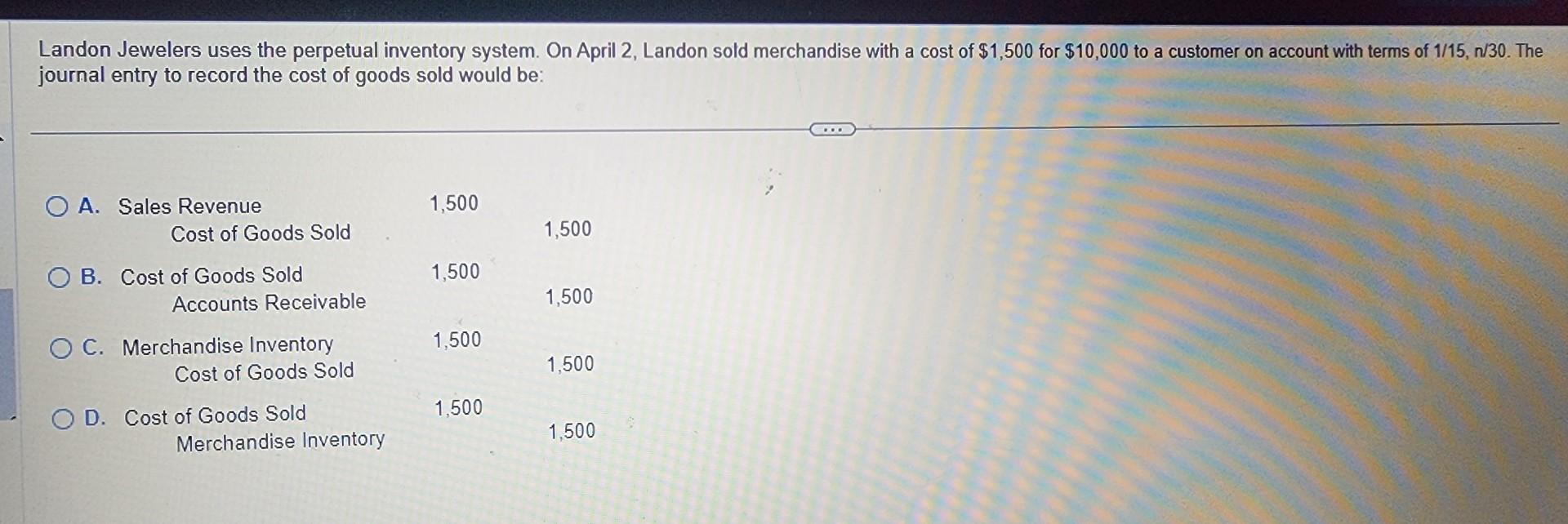 Solved Landon Jewelers uses the perpetual inventory system.
