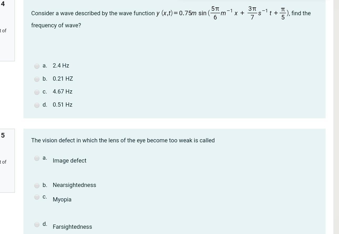 Solved 4 Consider a wave described by the wave function y | Chegg.com