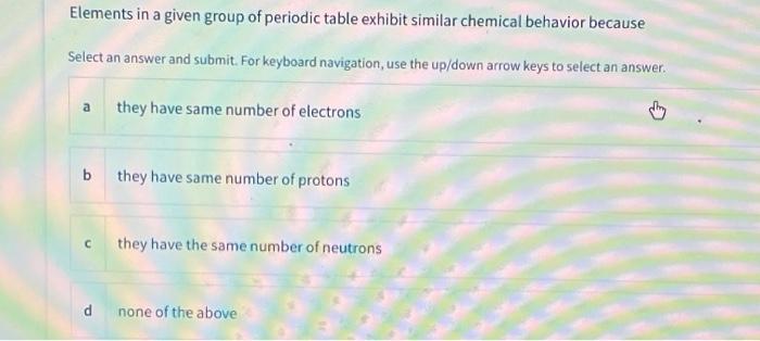 Solved Elements In A Given Group Of Periodic Table Exhibit Chegg