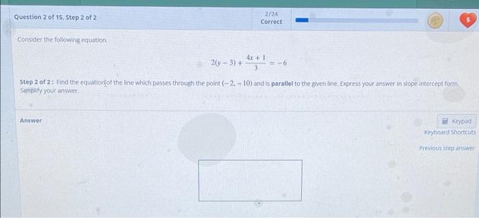 Solved Question 2 of 15, Step 2 of 2 2/24 Correct Consider | Chegg.com