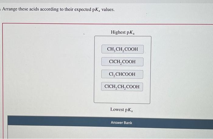 [Solved]: Arrange these acids according to their expected p