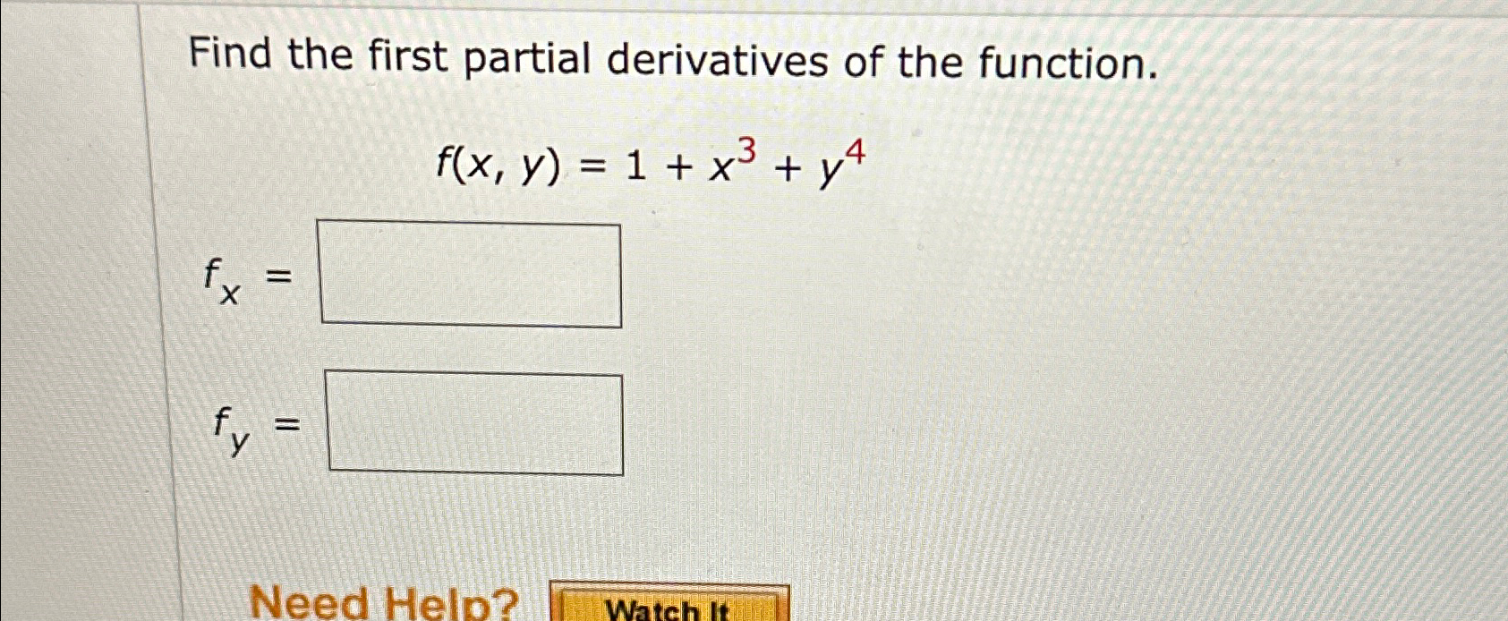 Solved Find The First Partial Derivatives Of The 0561