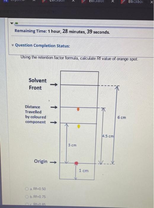 Solved Using the retention factor formula, calculate Rf
