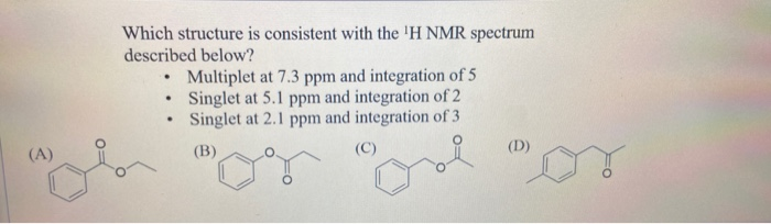 Solved Which structure is consistent with the 'H NMR | Chegg.com