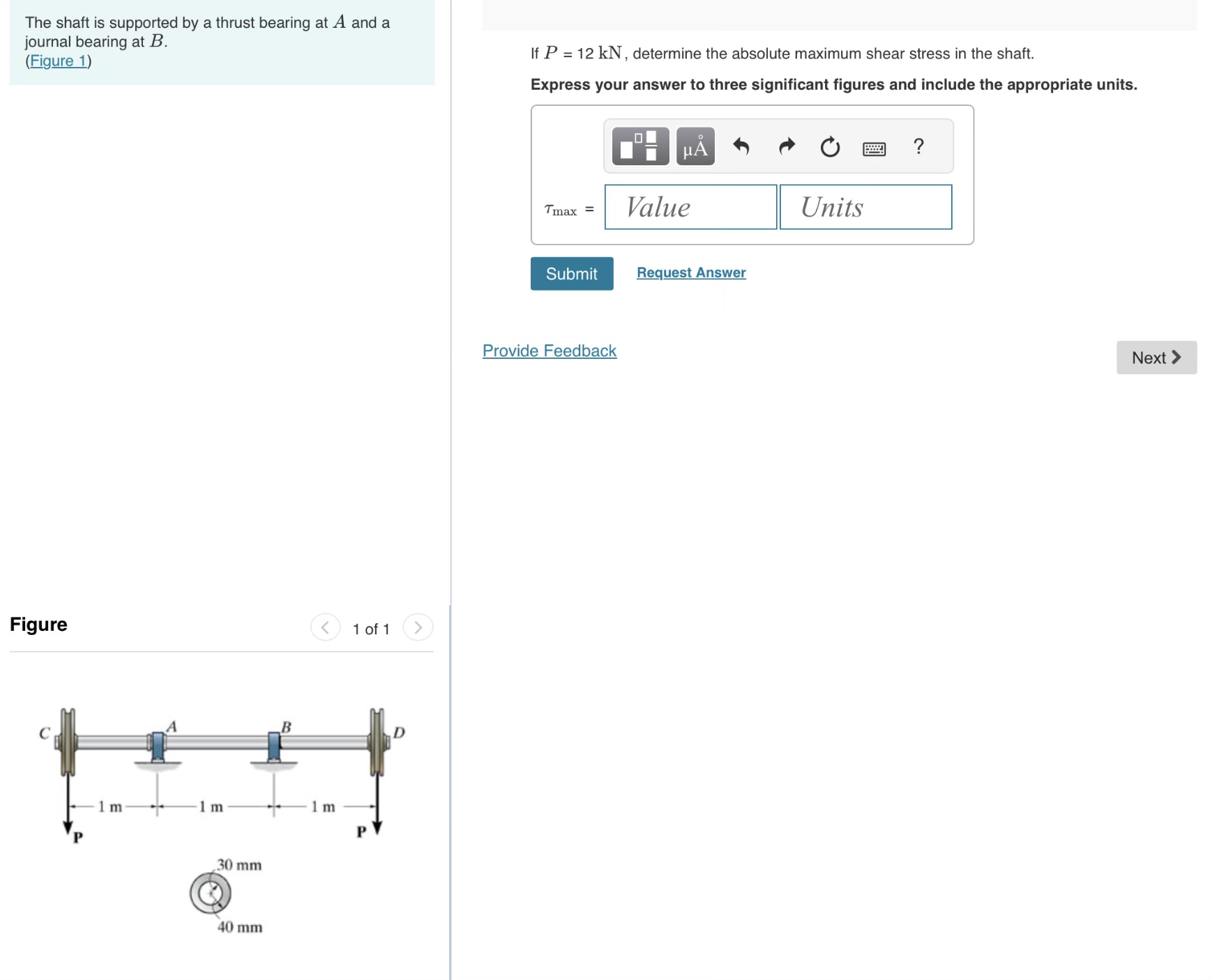 Solved The Shaft Is Supported By A Thrust Bearing At A And A | Chegg.com