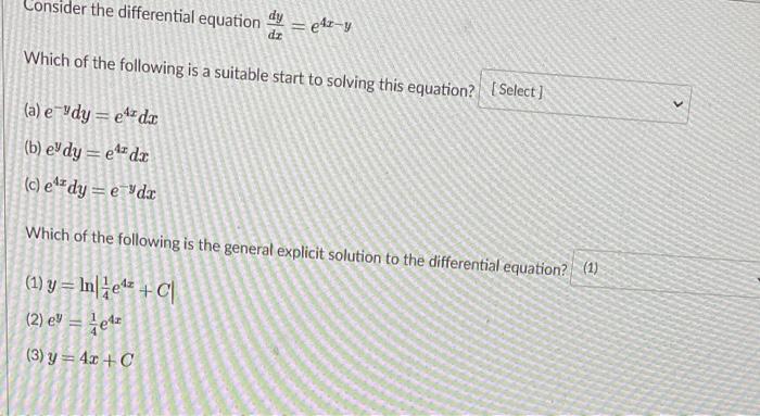 Solved Consider the differential equation dy - Aty dr Which | Chegg.com