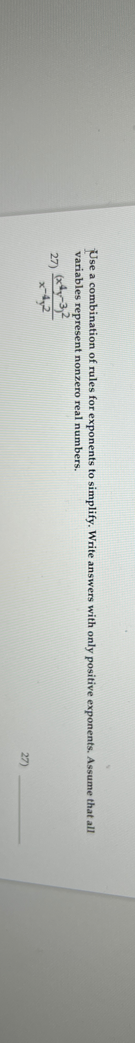 Solved Use a combination of rules for exponents to simplify.