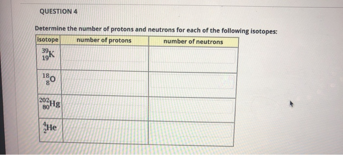 how to find the number of protons and neutrons in an isotope