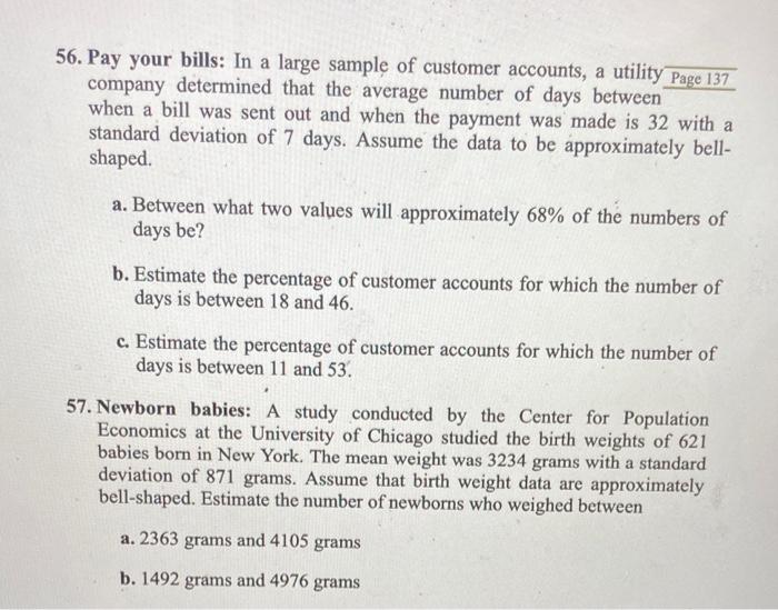 33. Approximate the sample variance and standard | Chegg.com