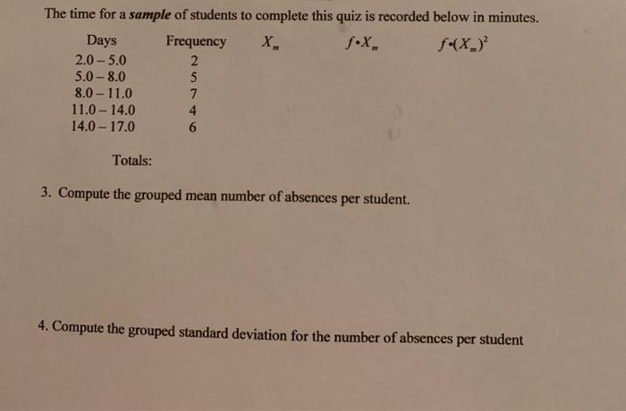 Solved The time for a sample of students to complete this | Chegg.com