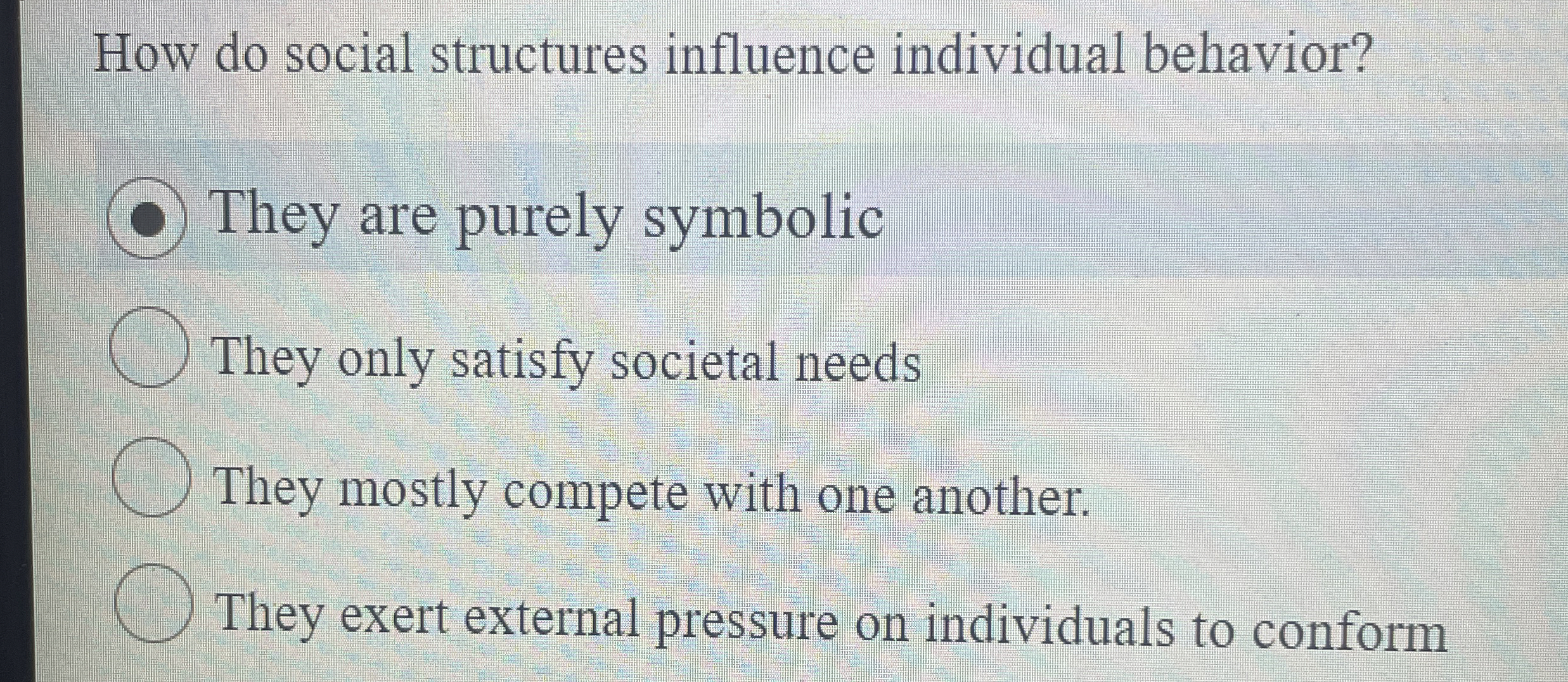 Solved How do social structures influence individual | Chegg.com