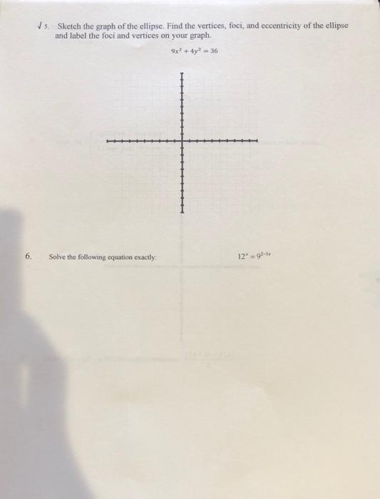 Solved Vs Sketch the graph of the ellipse. Find the | Chegg.com