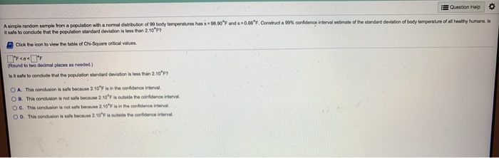 Solved Question Help A simple random sample from a | Chegg.com