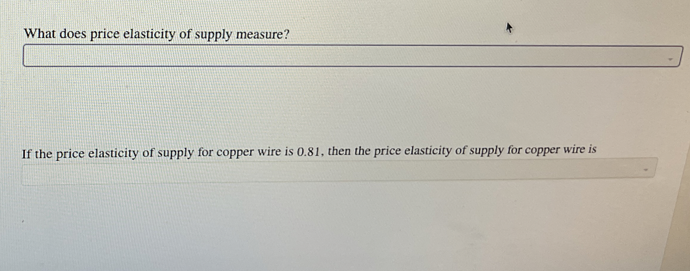 Solved What does price elasticity of supply measure?If the