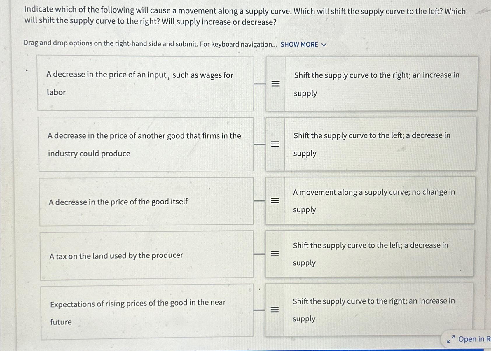 Solved Indicate which of the following will cause a movement | Chegg.com