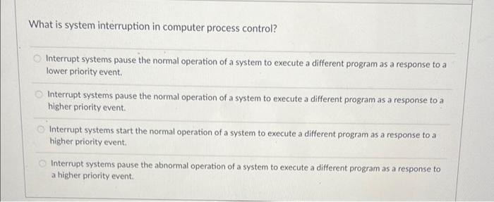 Solved What is system interruption in computer process | Chegg.com