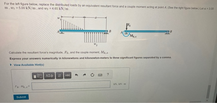 Solved For the left figure below, replace the distributed | Chegg.com