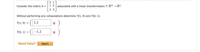 Solved Consider The Matrix A 213123 Associated With A Chegg