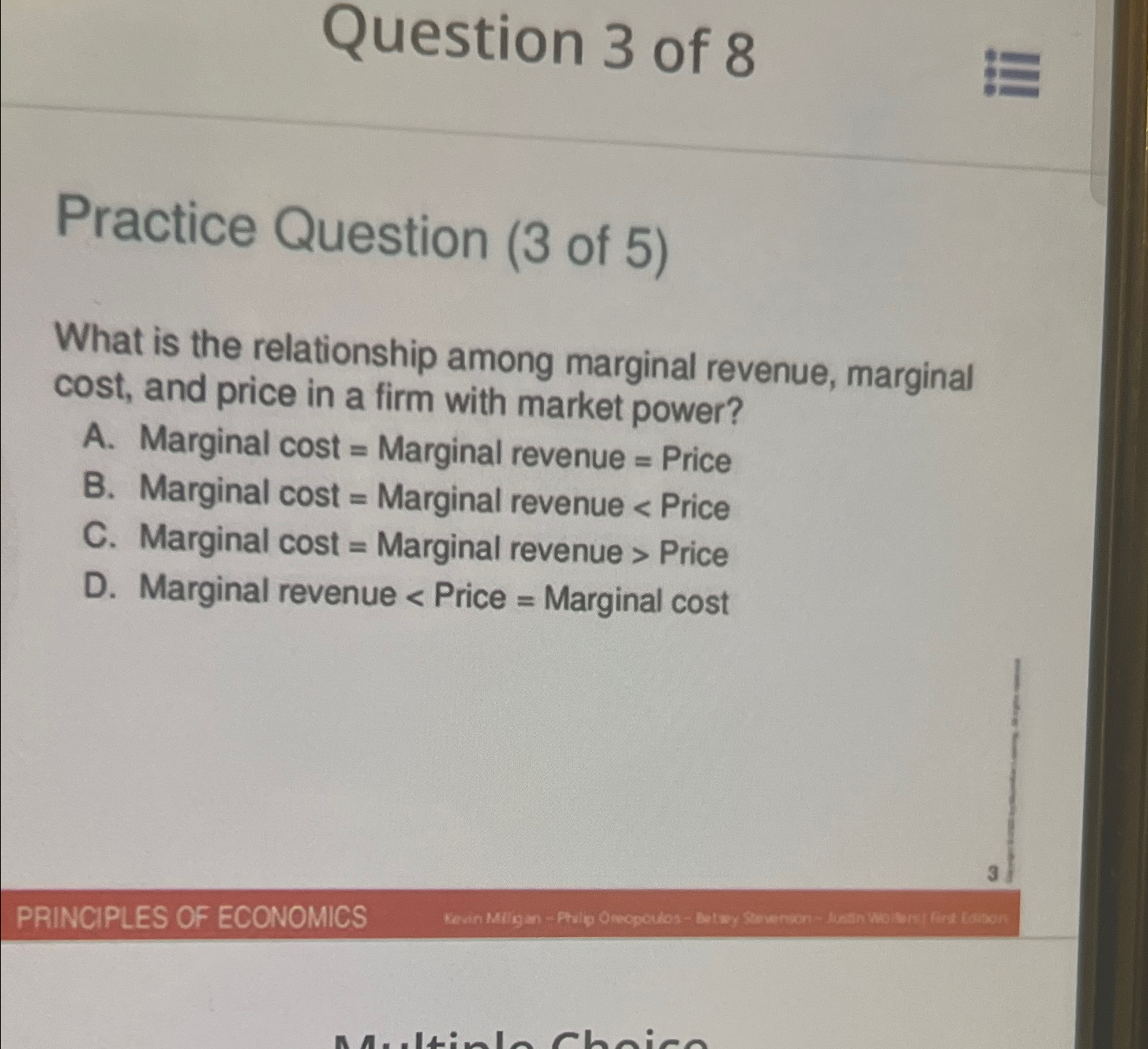 Solved Question 3 ﻿of 8Practice Question (3 ﻿of 5)What is | Chegg.com
