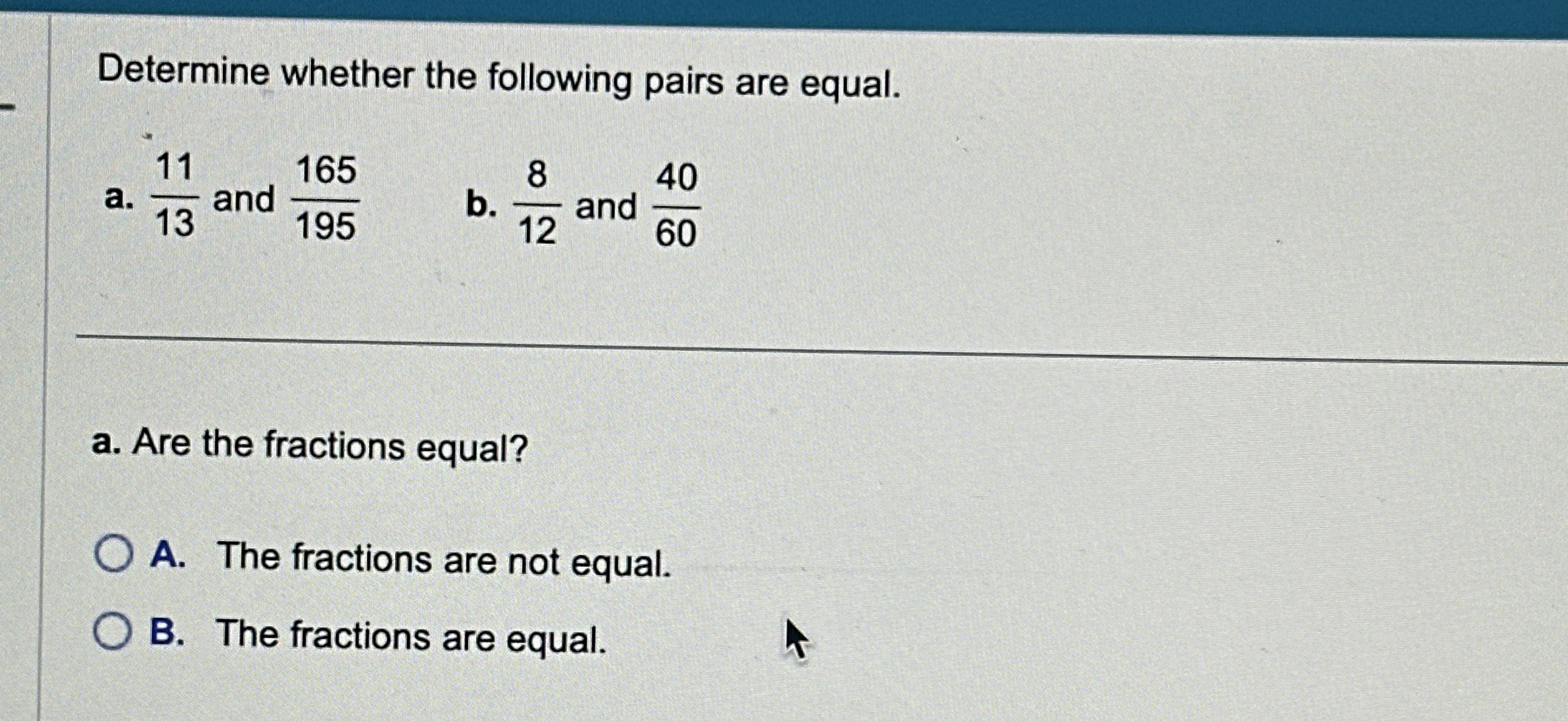 Solved Determine whether the following pairs are | Chegg.com