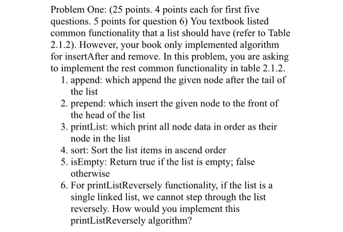 Solved Problem Two: (15 points, 5 points each) In problem | Chegg.com