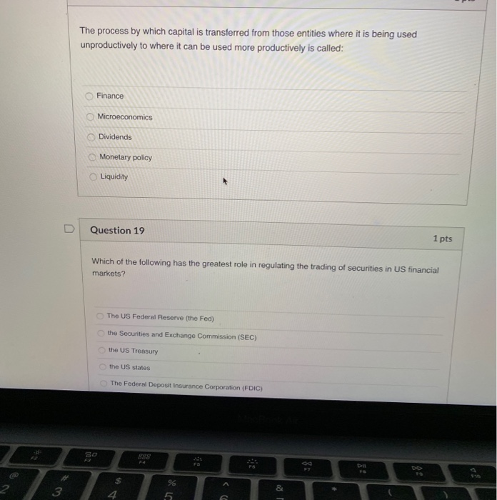 Solved Question 16 1 pt: In the context of the financial | Chegg.com